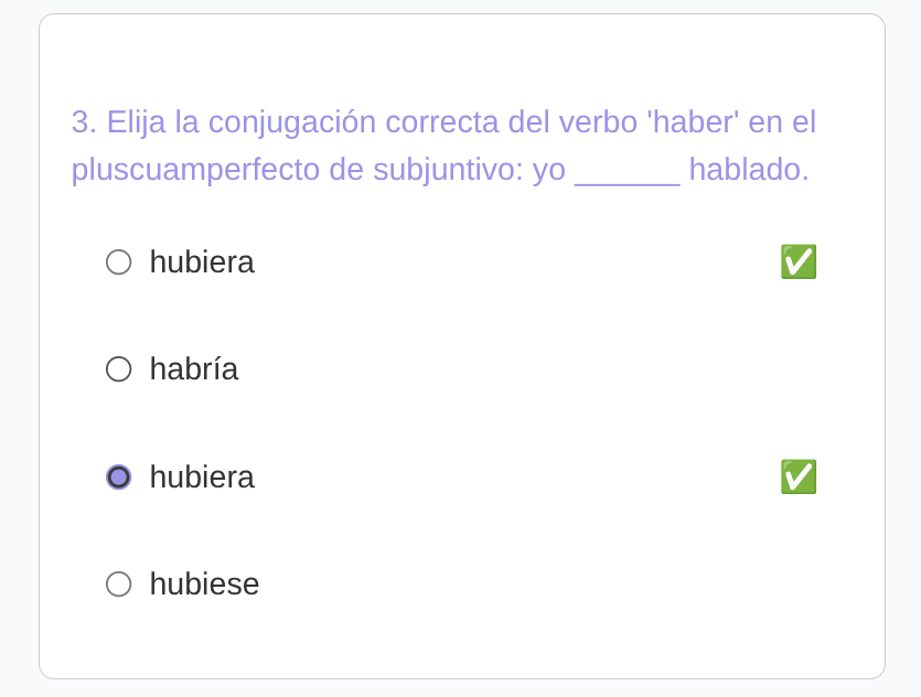 screenshot showing two correct answers